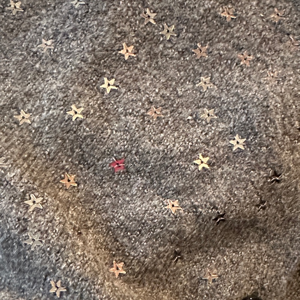 LOFT Charcoal Gray Star Embellished V-Neck Cardigan - Picture 4 of 4